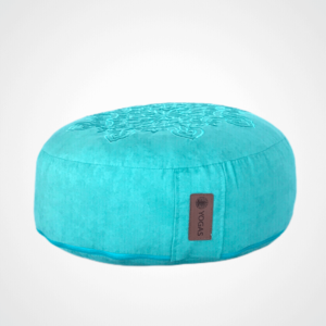 Zafu – כרית מדיטציה יוקרתית עם כיסוי בד זמש (Suede) ומילוי קליפות כוסמת - טורקיז